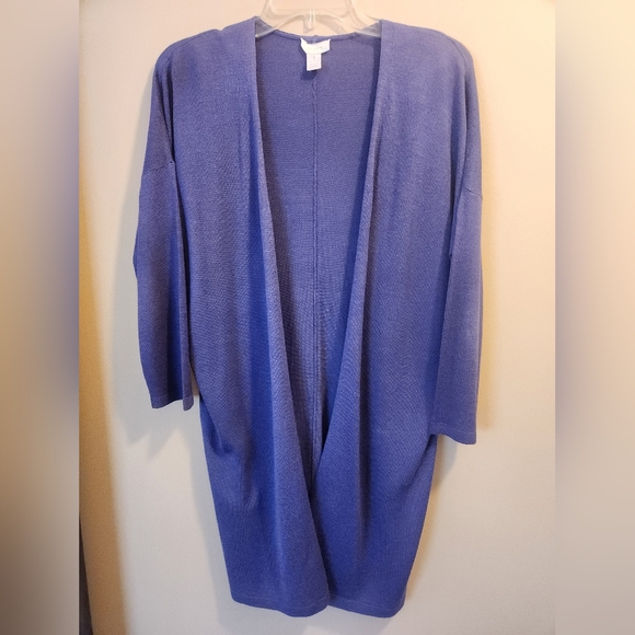 Chico's Jackets & Blazers - Chico's SILK Knit Tunic Jacket In Periwinkle